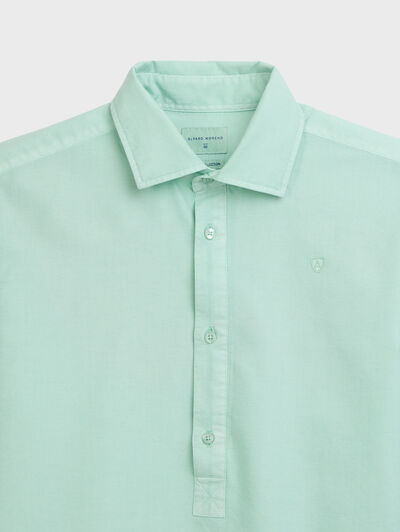 POLERA OXFORD DYE VERDE AGUA
