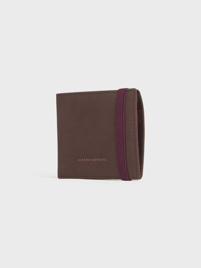 CARTERA ELASTICO PIEL  MARR&Oacute;N