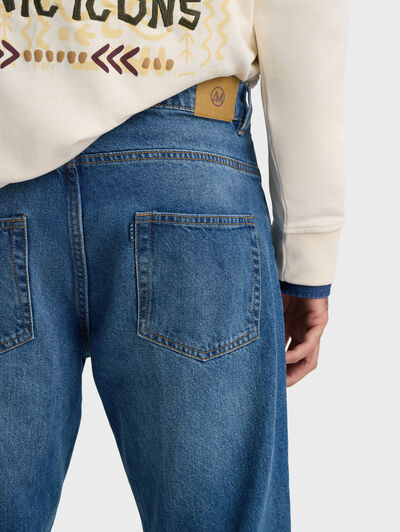 PANTALON DENIM RELAXED FIT AZUL MARINO