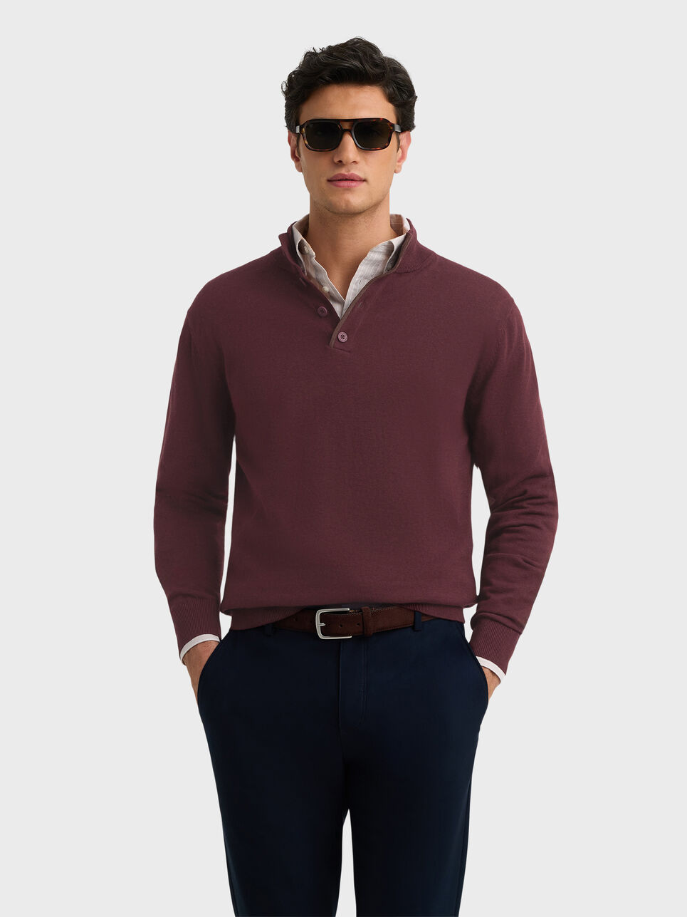 JERSEY BUTTON COLLAR