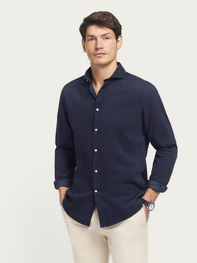 CAMISA MICROPANA JACK AZUL MARINO