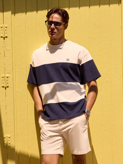 CAMISETA STRIPES AZUL MARINO