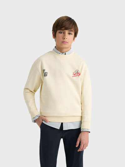 SUDADERA RACE KIDS BEIGE
