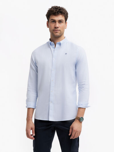 CAMISA RAYAS DUTTON CELESTE