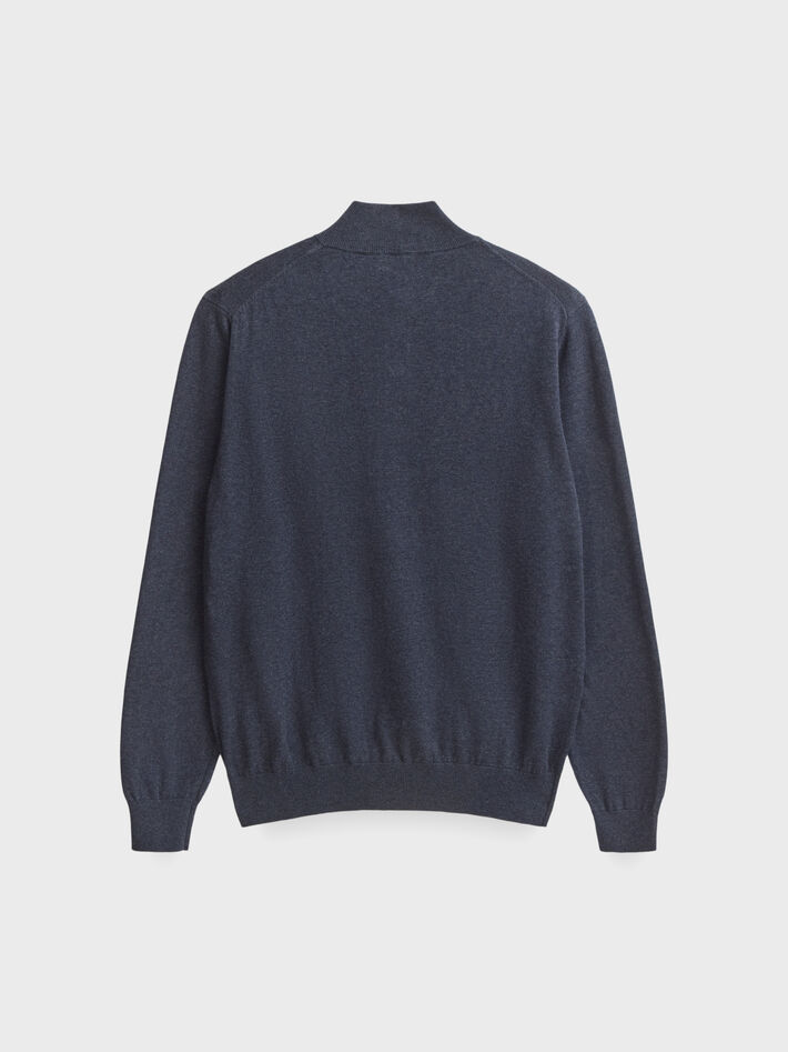 JERSEY BUTTON COLLAR AZUL