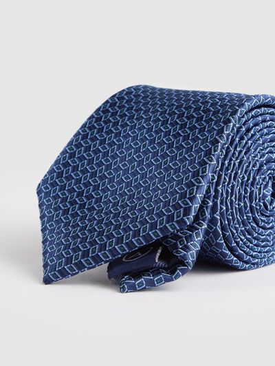 CORBATA JACQUARD MF AZUL MARINO