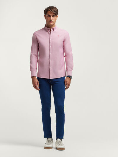 CAMISA OXFORD SOLID BURDEOS