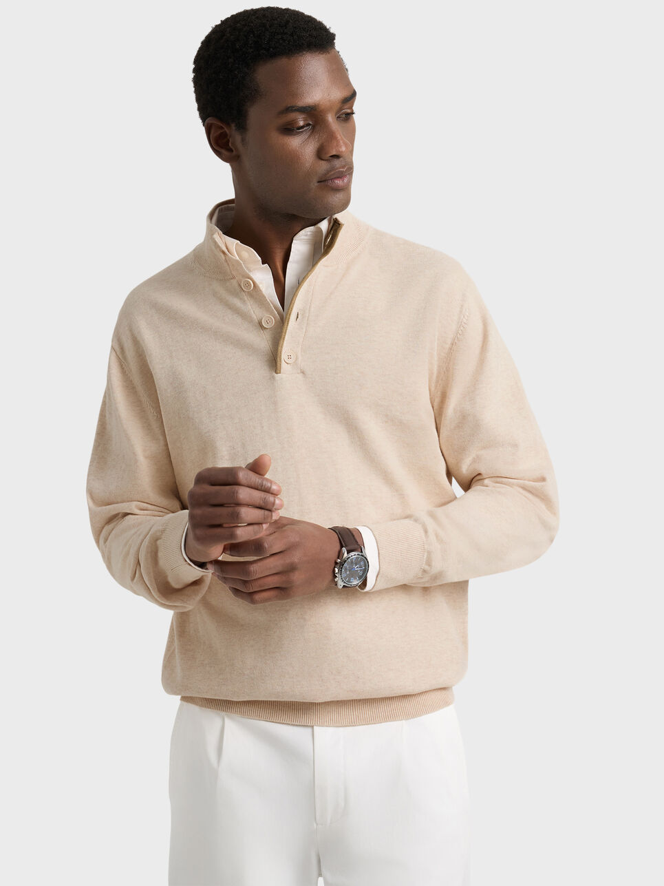 JERSEY BUTTON COLLAR