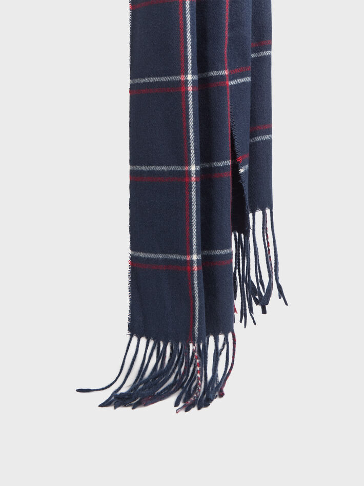 BUFANDA CHECKS AZUL MARINO