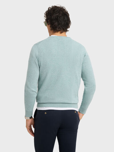 JERSEY V-NECK VERDE AGUA