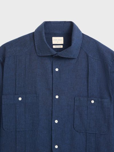 CUBANA LINO CHAMBRAY AZUL MARINO