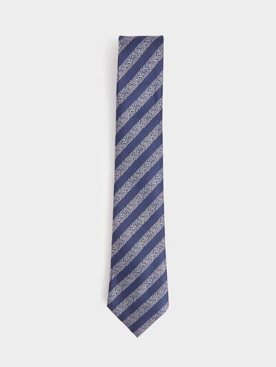 CORBATA JACQUARD MF AZUL MARINO