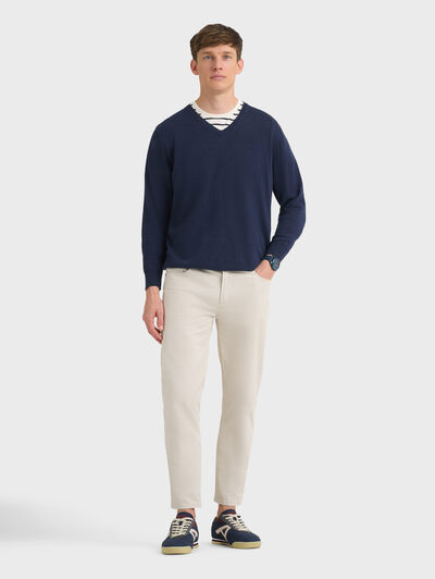 JERSEY V-NECK AZUL MARINO