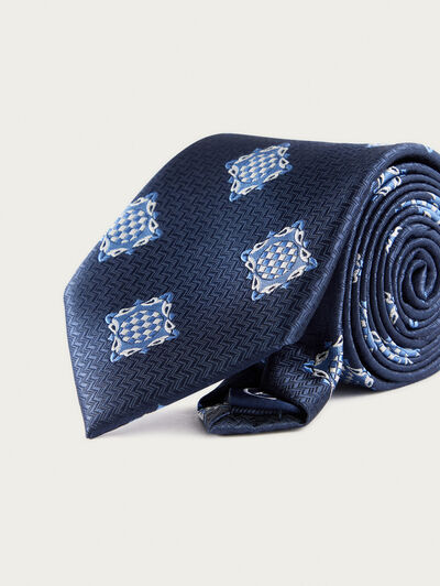 CORBATA JACQUARD MF AZUL MARINO