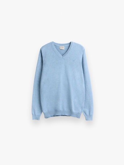 JERSEY V-NECK KIDS AZUL