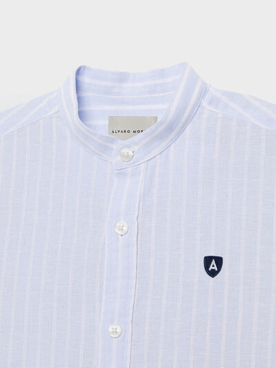 CAMISA LINO MAO KIDS CELESTE