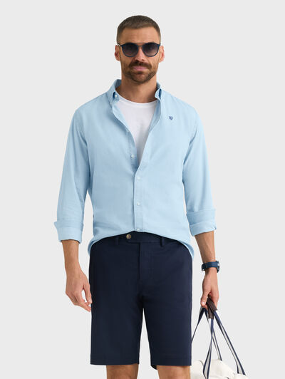 CAMISA DENIM B.DOWN CELESTE