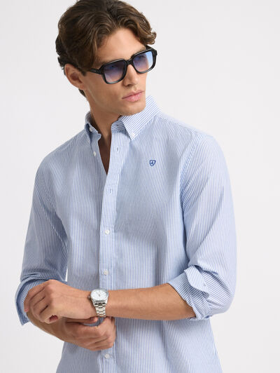 CAMISA OXFORD STRIPES AZUL
