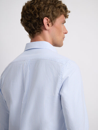 CAMISA OXFORD RAYAS CELESTE