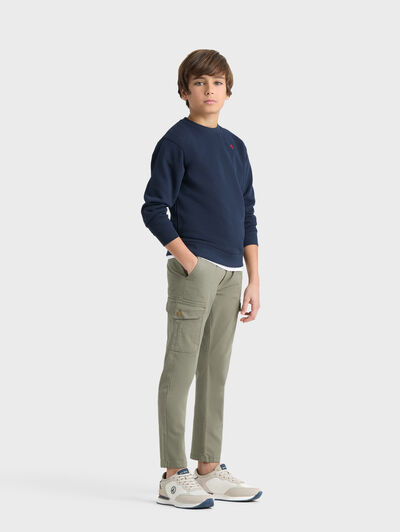 SUDADERA BASIC KIDS AZUL MARINO