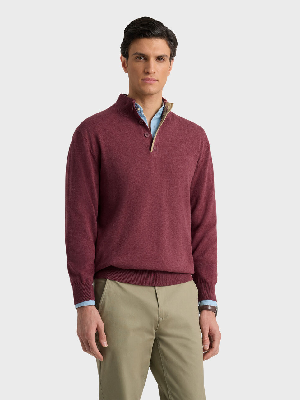 JERSEY BUTTON COLLAR