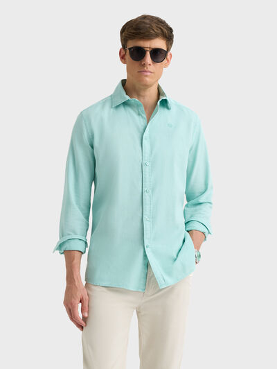 CAMISA LINO GD VERDE AGUA