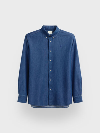 CAMISA DENIM BUTTON DOWN AZUL MARINO