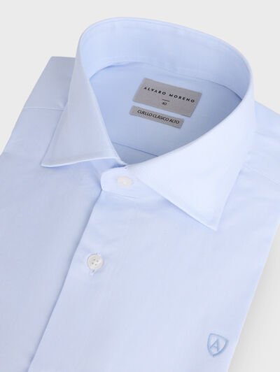 CAMISA ROMA HERRINGBONE CELESTE