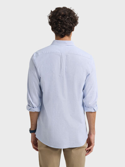 CAMISA OXFORD MIL RAYAS AZUL