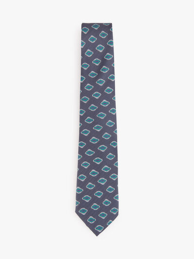 CORBATA PRINTED AZUL MARINO