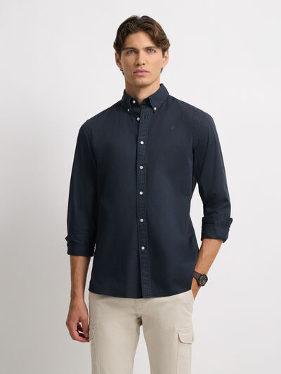 CAMISA POPELIN DYE AZUL MARINO