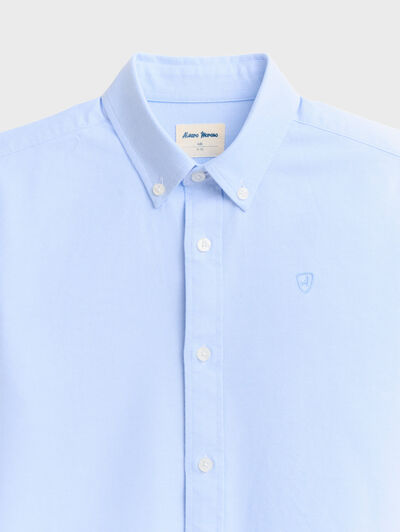 CAMISA OXFORD SOLID KIDS CELESTE