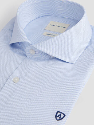 CAMISA COMFORT CHECKS CELESTE