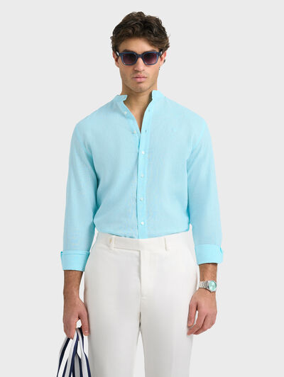 CAMISA LINO MAO VERDE AGUA