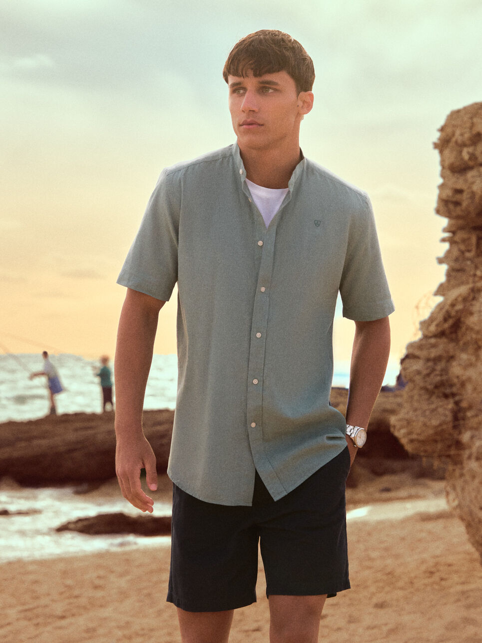 CAMISA LINO M.CORTA MAO