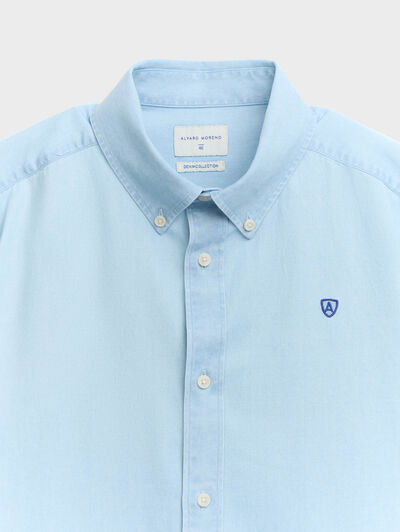 CAMISA DENIM B.DOWN CELESTE