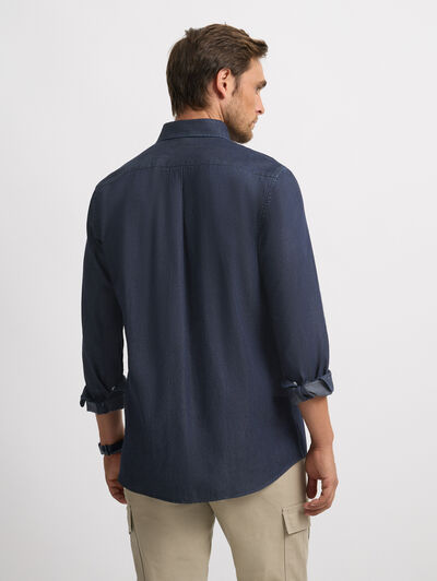 CAMISA DENIM DOWN AZUL MARINO