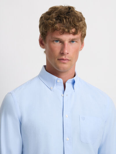 CAMISA OXFORD POCKET CELESTE