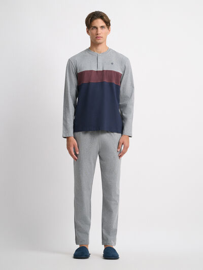 PIJAMA BLOQUE GRIS