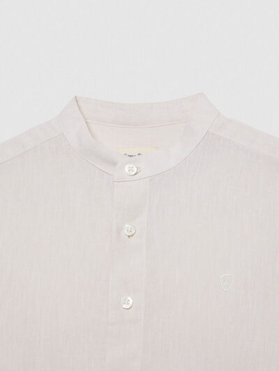 CAMISA LINO MAO KIDS BEIGE