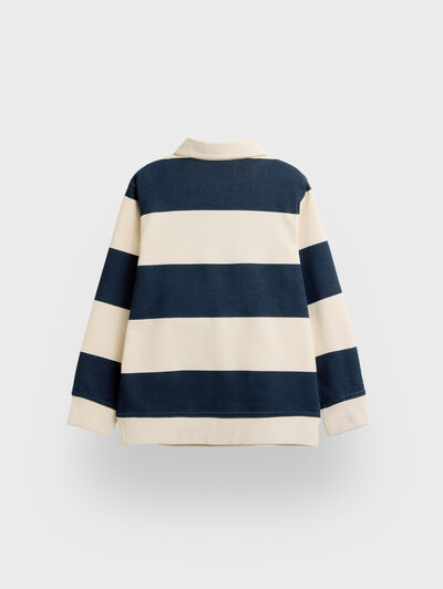 SUDADERA POLO RAYAS KIDS BEIGE