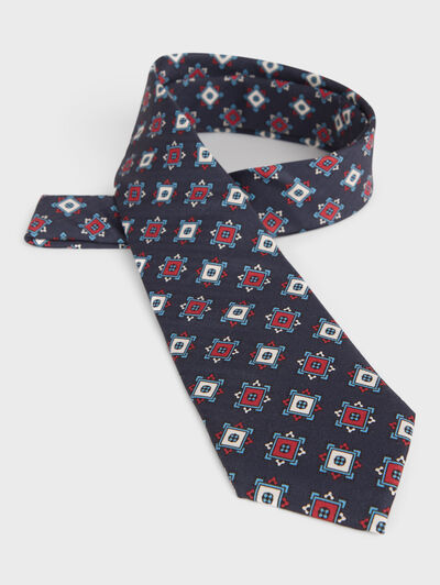 CORBATA PRINTED AZUL MARINO
