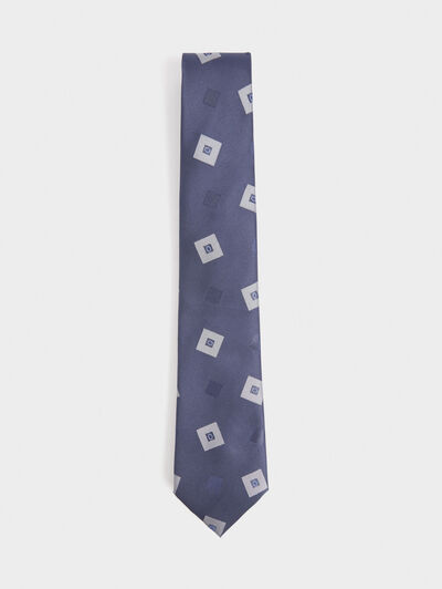 CORBATA JACQUARD MF AZUL MARINO
