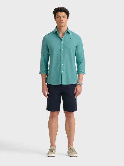 CAMISA LINO CHAMBRAY AZUL