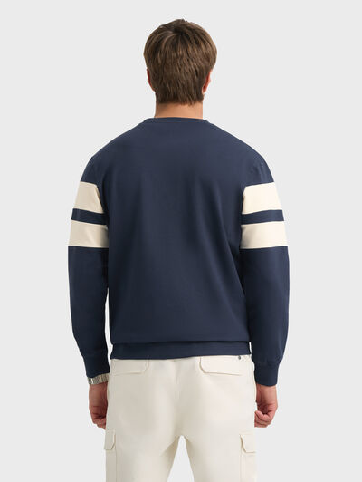 SUDADERA STRIPES AZUL MARINO