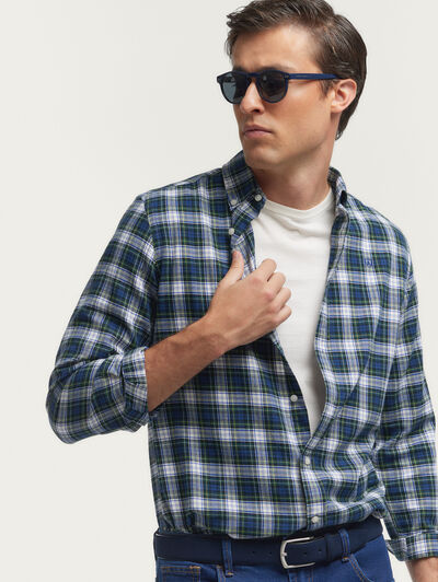 CAMISA FLANNEL TARTAN AZUL