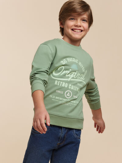 SUDADERA RETRO KIDS VERDE