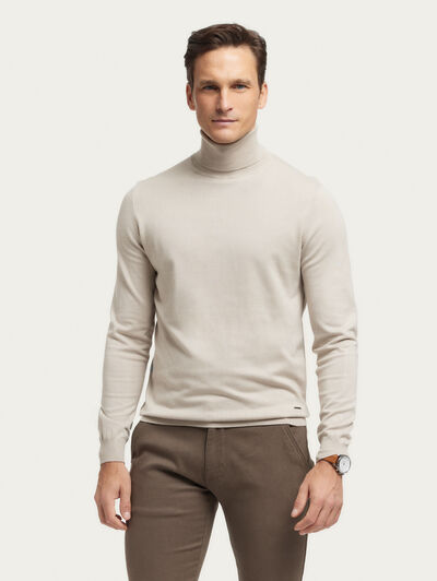 JERSEY CUELLO VUELTO BEIGE
