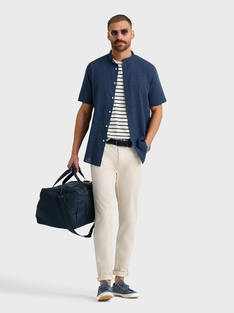 CAMISA LINO M.CORTA MAO