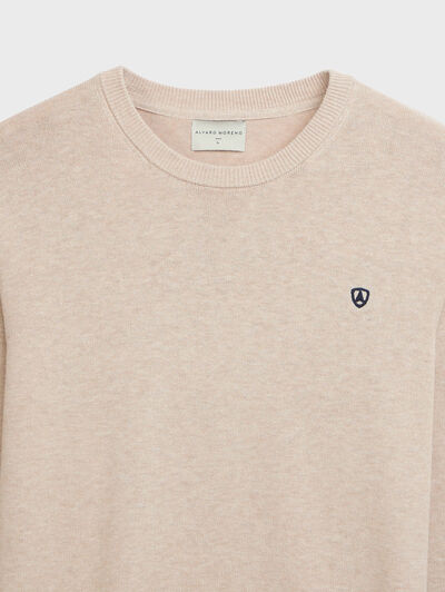 JERSEY ROUND NECK TRENDY BEIGE
